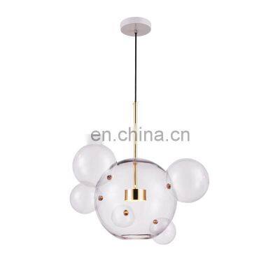 Indoor Bedroom Decorative Ceiling Hanging Lighting Kitchen Modern Pendant Light Glass Ball LED Chandelier