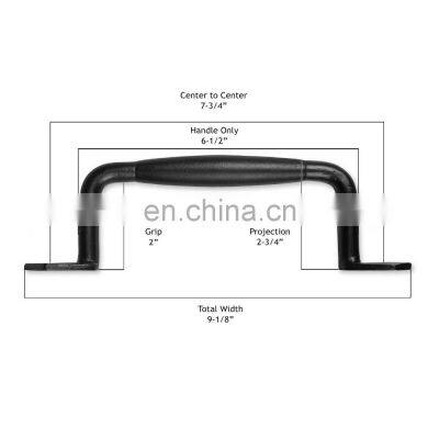 9 Inch Round Cabinet Handle Pull Solid Cast Iron Door Handle Black photo-4