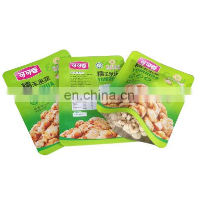 Heat seal 3 side seal aluminum foil plastic snack bag food mylar package popcorn bags biscuits packaging zipper bag