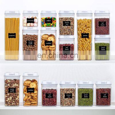 Custom Labels Air Tight Stackable 7pieces Food Storage Boxes Bins Kitchen Airtight Plastic Food Storage Containers Set With Lid photo-4