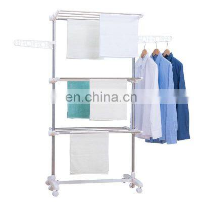 Cheap Multi Tiers Cloth Rack Moving Shelves Dryer For Clothes Rack With 6 Wheels