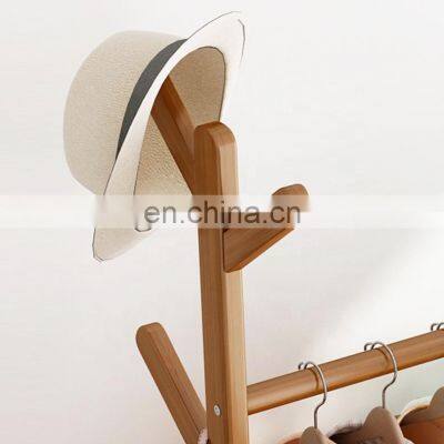 Luxury Bamboo Multifunction Coat Racks Garment Coat Hanger Clothes Organizer Hanger Hooks Stand Clothes Rack photo-5