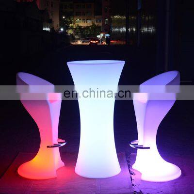 led light furniture /remote control rechargeable led furniture RGB colorful illuminated PE plastic single led sofa chair