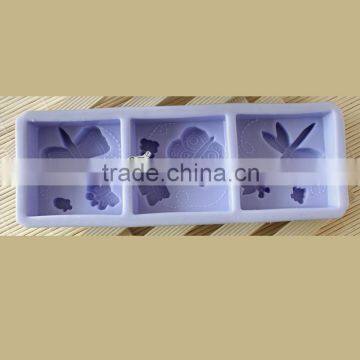 Three Cavity Square Food Grade Silicone Mould For Soap Cake Chocolate Jelly Pudding Making photo-5