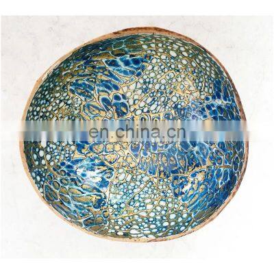Polished Blue Mother Of Pearl Inlaid Coconut Bowl Wholesale From 100% Natural Best Price Made in Vietnam photo-5