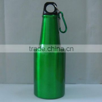 500ml aluminum beer shape sport water bottle with heat transfer logo and carabiner lid