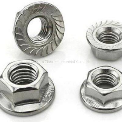 Carbon Steel / Stainless Steel Hex Flange Nuts M5 - M20 With Coarse / Fine Thread photo-2