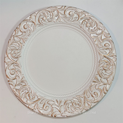 33 cm Rose Gold And White Colored Acrylic Plastic Charger Plate Wholesale photo-5