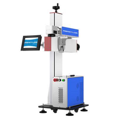 20w 30w 50w expiry date online flying fiber laser marking machine with product line for date printing on metal