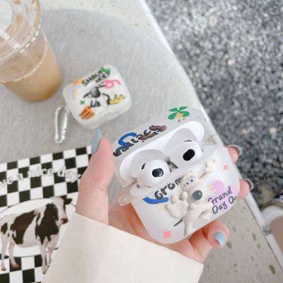 2024 Korean Fashion Women Soft TPU Dog Shockproof Wireless Earphone Case for Airpods 1 2 3 Pro Cover photo-5