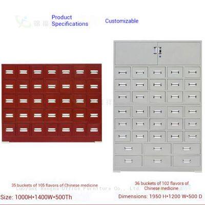 Heavy-Duty Chinese Herbal Cabinet for Long-Term Storage|Steel Herb Storage Cabinet for Pharmacy Retail Counter