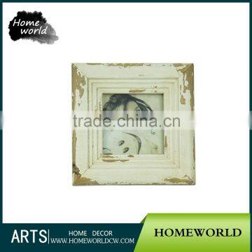 4*4 Shabby Chic White Glass Wood Funny Photo Frame