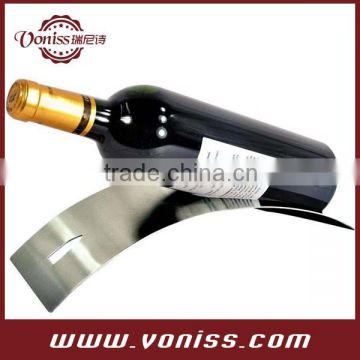 Fashion Design Stainless Steel simple strong Wine rack holder stand,Single Bottle Serving Display Wine Rack