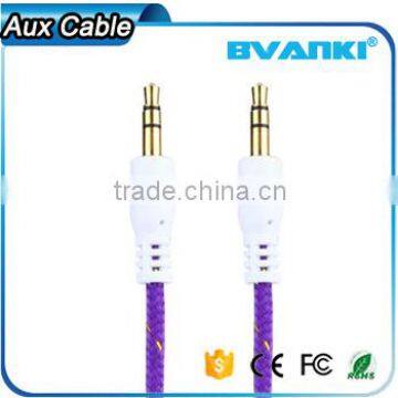 New Premium 2016 Fabric Braided Flat AUX Cable For IPod Iphone MP3 Audio Cable 3.5mm for Samsung Galaxy j3 Free Samples photo-5