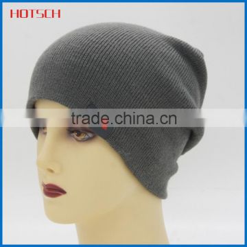 100% acrylic unrolled-up knitted men winter hat