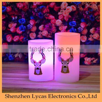 Special print color-changing flameless wax candle light