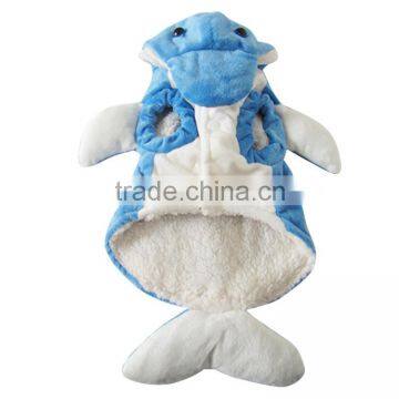 Suitable for autumn winter Double layer cut hair Royal Velvet Blue Dolphin pet clothes