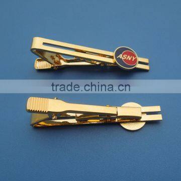 2016 new Company logo gold tie pin with tie clip