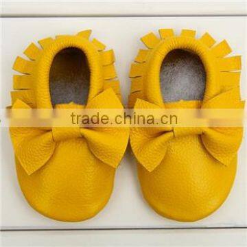 2015 100% Genuine Butter Soft Leather Baby Shoes Baby Moccasins for Promotion photo-5