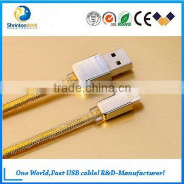 Fashionable REMAX Golden TPE Material 2.1A USB Data Cable and Fast Charging Cable for IPhone 5/6 photo-2