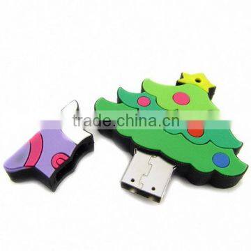 Hot!!Promotional Christmas tree usb flash drive,custom logo tree usb memory