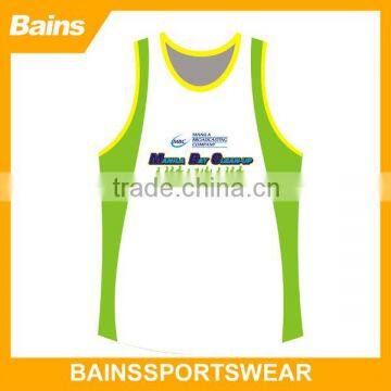Athletic apparel manufacturers unisex custom sublimated running singlet custom design