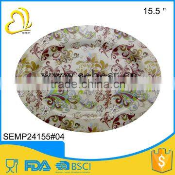 new design 15.5 inch oval cheap melamine plate