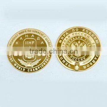 commemorative gold plated metal coin