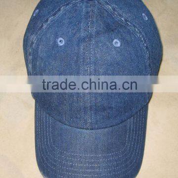 Custom Plain Brimless Sport Caps Washed Distressed Denim Baseball Cap photo-2