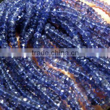 Top Quality Natural Iolite Faceted Roundlle Beads 3X6.5MM Approx 16''Inch Good Quality On WholeSale Price photo-3