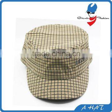 checked applique military cap