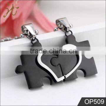 Fashion High Quality double heart design stainless steel pendants