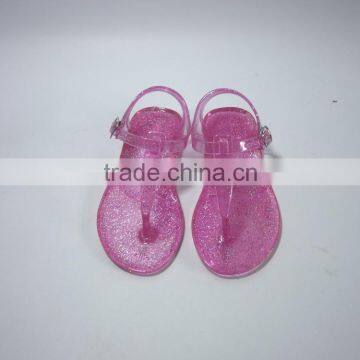 Popular Crystal Glittering simple design PVC Sandals for Ladies