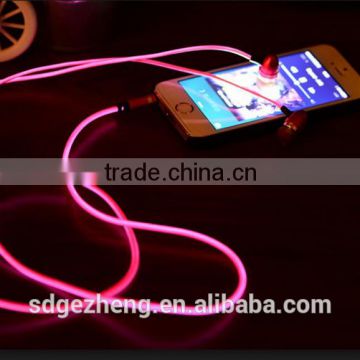 Chinese factory el wire earphones with strong bright flowing light led novel headphone with CE compliance in United Kingdom