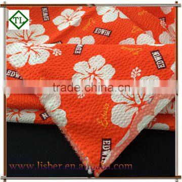 Polyester cotton blend seersucker / blister fabric for Bedding Curtain Kids Dress