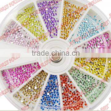 Mix Shape Glitter Nail Art Acrylic Wheel Rhinestones Decoration Tips rhv3