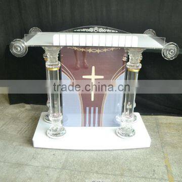 High Qualtiy Modern Church Pulpit With LED Light, Acrylic Church Pulpit photo-3