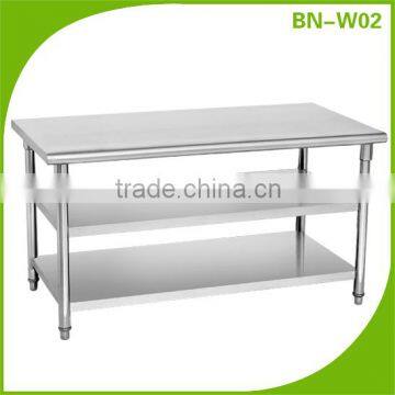 Manufactuer of stainless steel kitchen work table,3 layers canteen table BN-W02