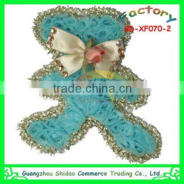 Popular decorative handmade chiffon flower accessories lace flower for headwear bags dress shoes flower