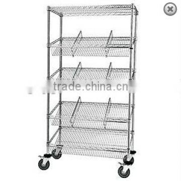 Hospital Mobile Storage Chrome Wire Suture Trolley