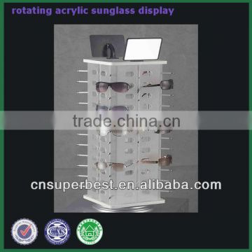 Rotating white matt acrylic sunglass display