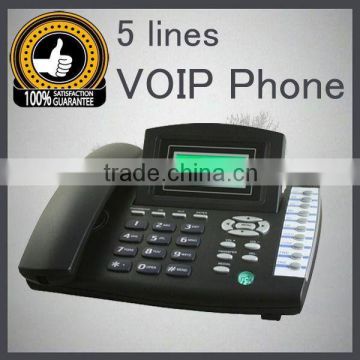 5 line voip phone RJ45,support Asterisk with cheap price IP Phone dialer gsm