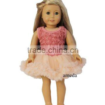 18" American Girl Doll Romantic Tea Rose Rosettes Party Dress Clothes