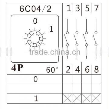 LW26S-20 S4 Single Hole 4P Key-lock Changeover Switch With Plate photo-6