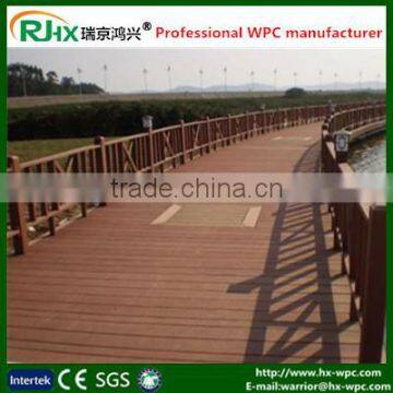 extruded plastic composite decking with PE material outdoor solid WPC deck