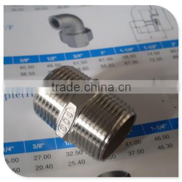 304 Stainless Steel 3/4" Equal Hexagonal Nipple in Pipe Fitting