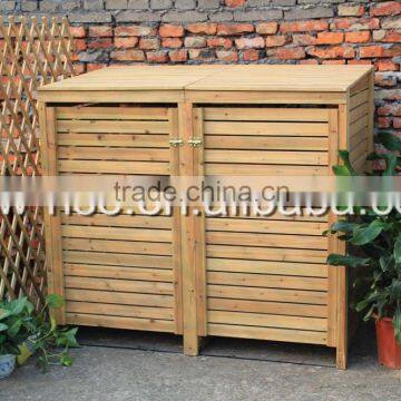 Wooden Outdoor Double Wheelie Bin Storage Cover Cupboard