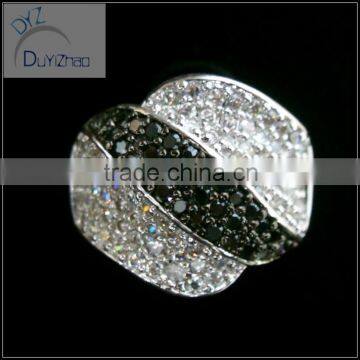 Fashion Bridal Brass Rings Jewelry, Pave Setting Gold Rings Design photo-3