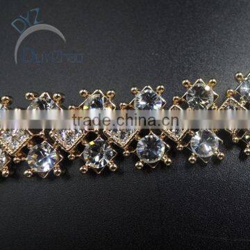 Gold Plated Wholesale Alloy Necklace Jewelry With Crystal Stone photo-4