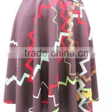 Wholesale women wear summer print high waist chiffon woman's short skirt